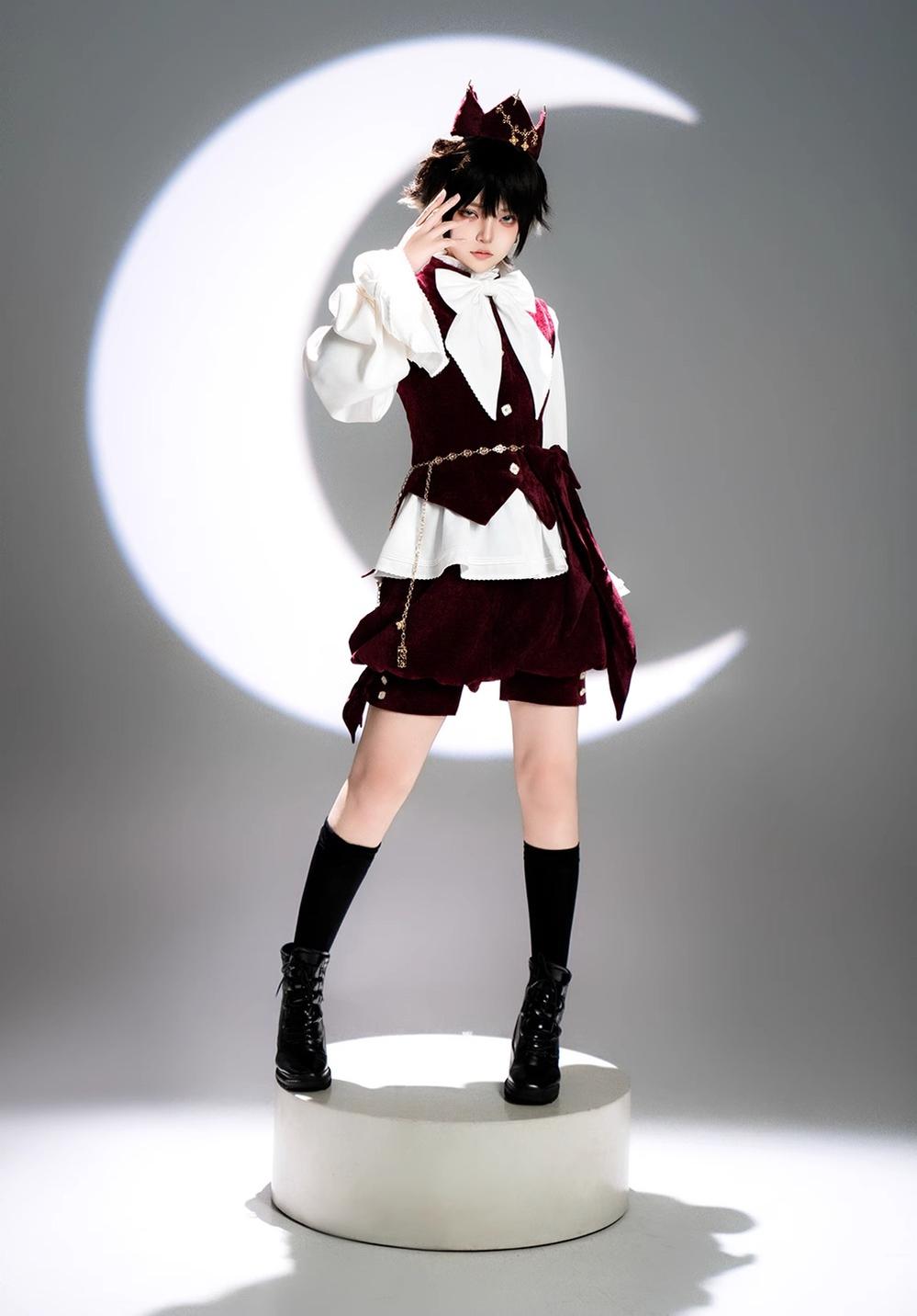 Princess Chronicles - Hare Hunter - Vintage Red Ouji Suit With Bunny Ear Hooded Jacket