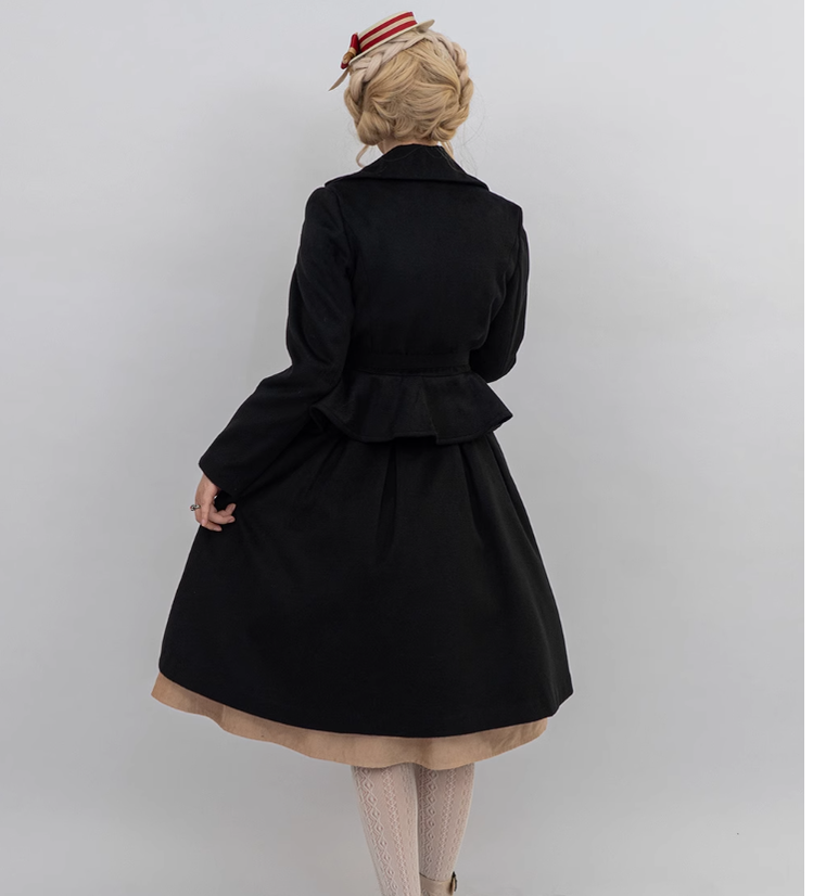 Miss Point - Golden Movement - Elegant Lolita Woolen Coat Quilted Overcoat Customized