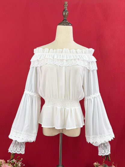 DMFS Lolita - Chiffon Off-Shoulder Classic Lolita Blouse