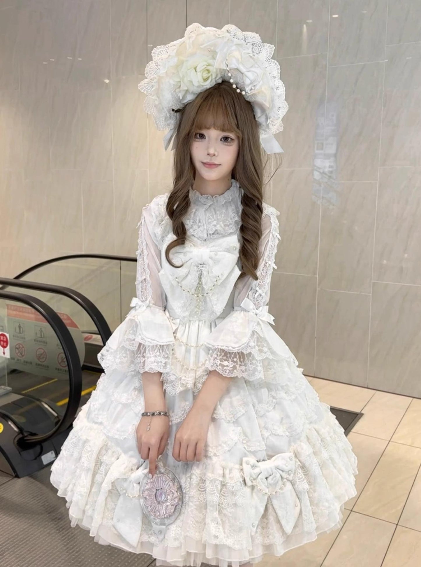 Mengfuzi - Dream Paradise - Chiffon Sweet Lolita Blouse With Half Princess Sleeves