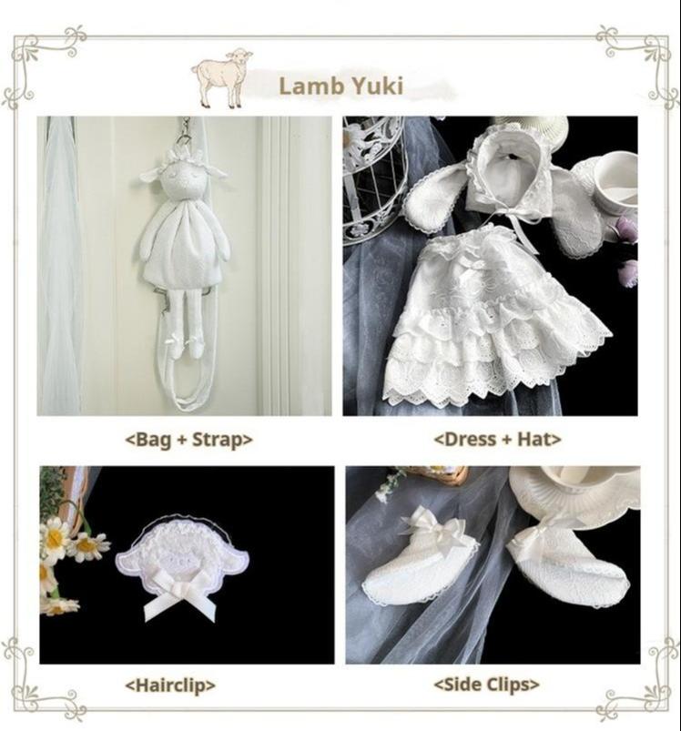 With PUJI - Puppet Box - Kawaii Lolita Bag Lamb Kitten Detachable Bag Dress Hat