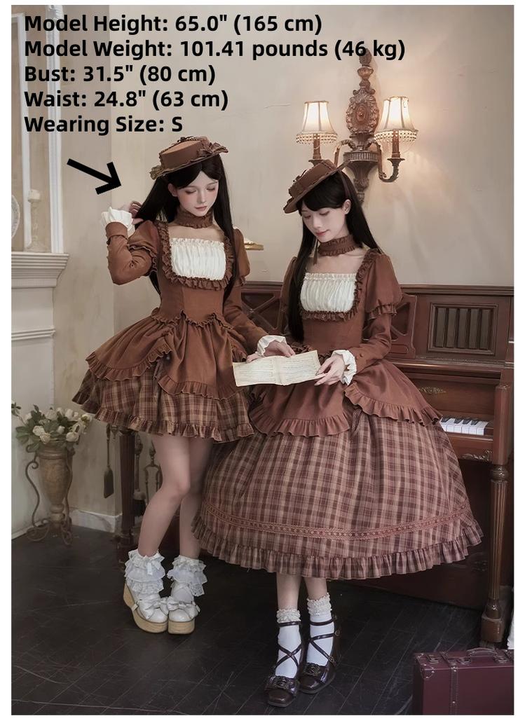 With PUJI - Oak Hymn - Classic Lolita Plaid OP Suit, Side Zipper