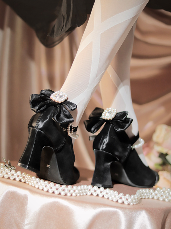 Pure Tea For Dream - Transatlantic Love Poem - Sweet Elegant Lolita Mid-Heel Daily Shoes