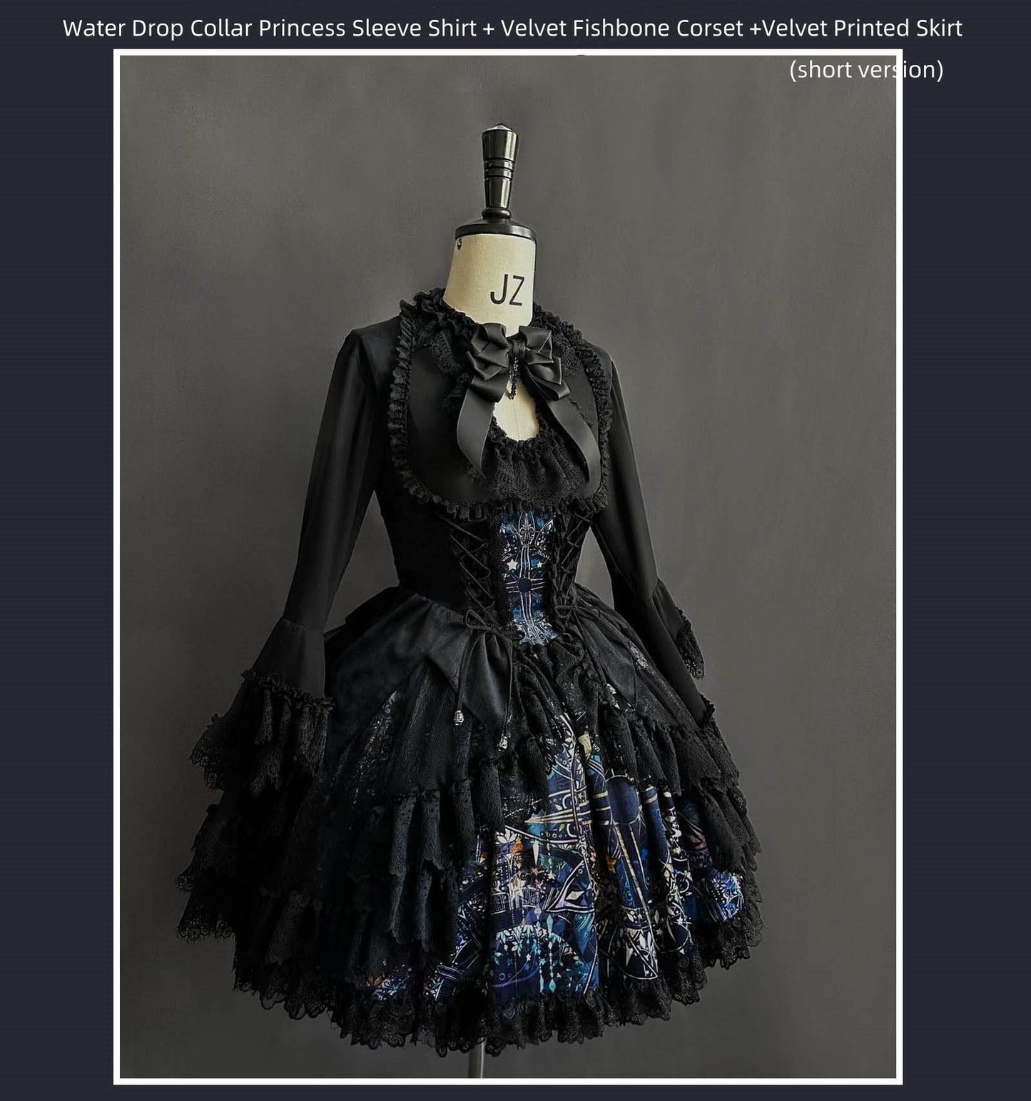 SUSIN - Night Traveler - Classic and Elegant Gothic Dress with Colorful Window Prints