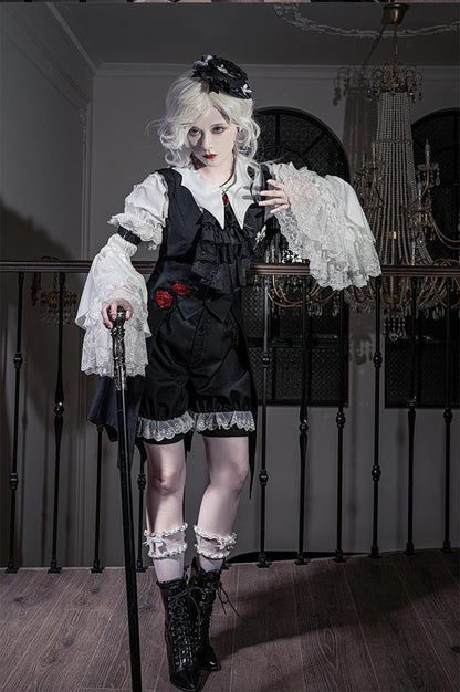 CastleToo - Night Rose - Elegant Ouji Lolita Suits, JSK / Shorts