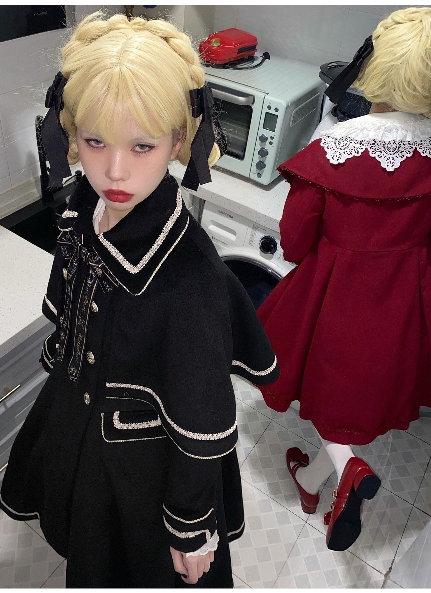 Unideer - Galaxy Traveler - Classic School Lolita Overcoat with Detachable Cape and Bow