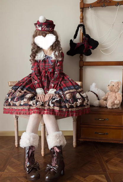 Sheep Puff - Snowy Mochi - Kawaii Lolita Winter Boots, Detachable Fur Trim