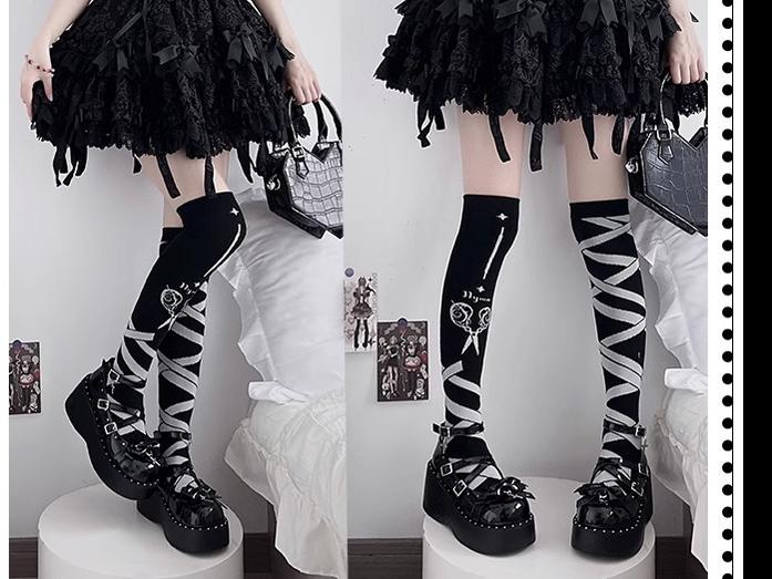 Bondora - Devil Cross - Punk Lolita Shoes Cross High Platforms Shoes