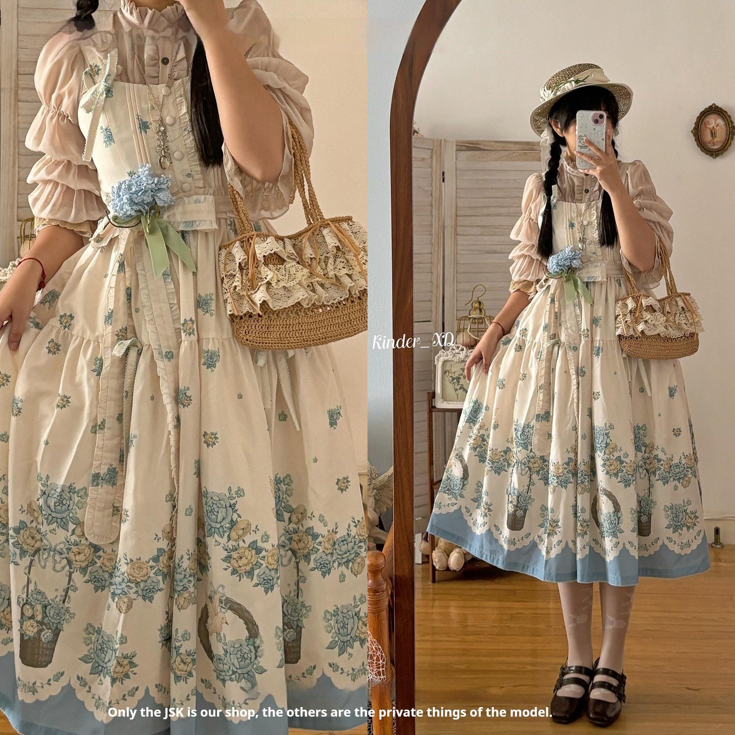 DreamWhale - Floral and Bird Series - Classic Lolita JSK Suit Floral Print Dress