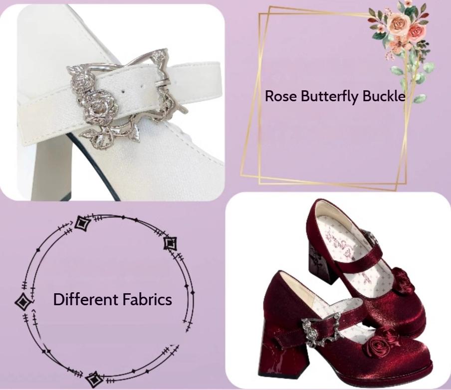 Dreamland - Wanxiang Cycle - Elegant Lolita Heel Shoes with Embossed Rose