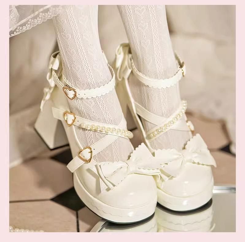Witch's Night - Crush Complex - Sweet Lolita Heel Shoes, Pearls & Bows
