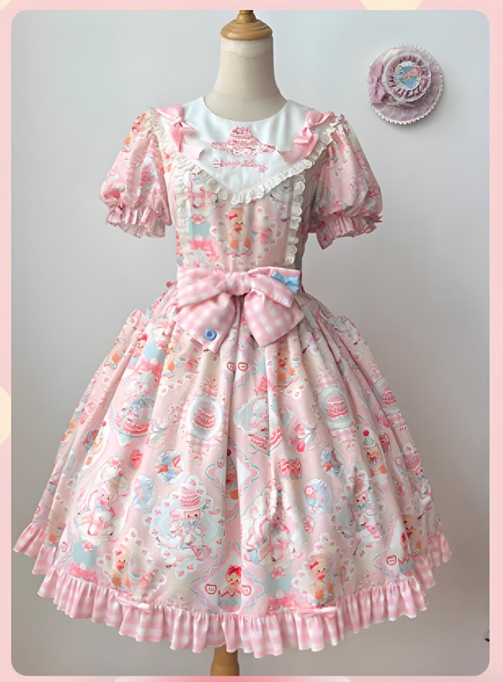 NanShengGe - Sheep Party - Sweet Lolita OP V-Neckline Lolita Dress