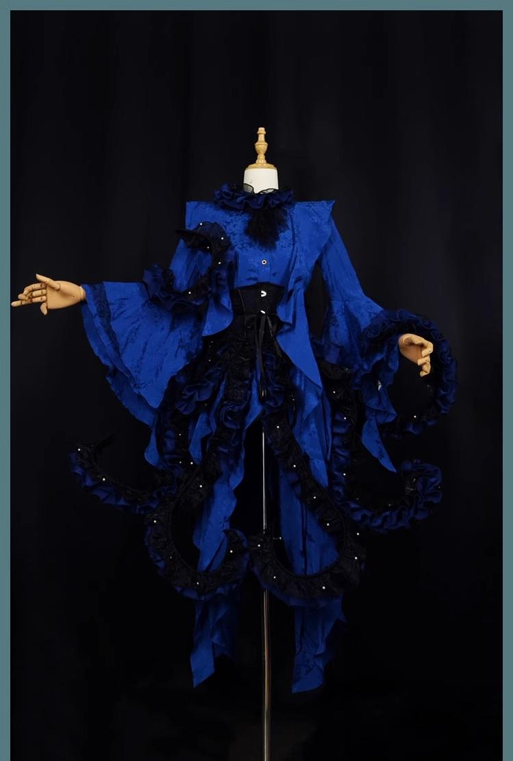 Camouflage Humanoid - Eerie Devour - Ouji Lolita Shirt with Irregular Hem