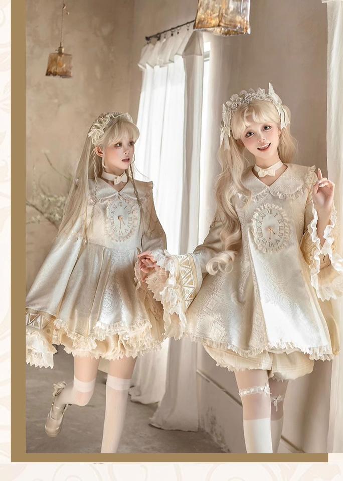 LizBird - Reincarnation of Time - Elegant Lolita OP Set with Waist-Cinching and A-Line Styles