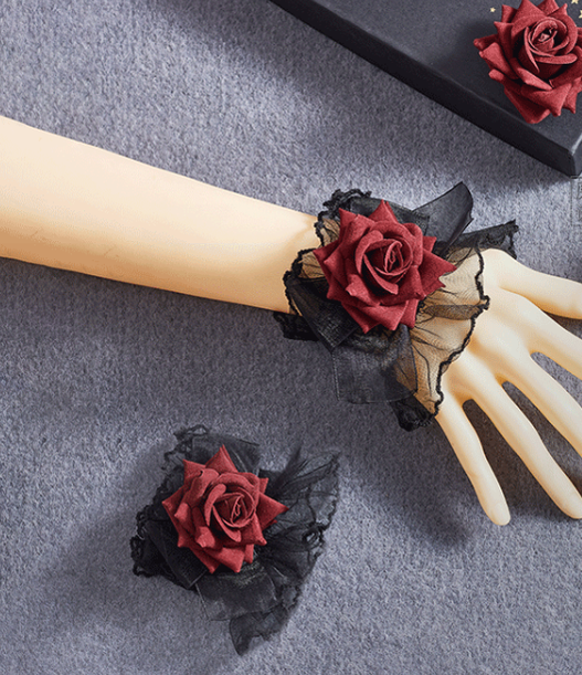 Sugar Time - Gothic Lolita Burgundy Hair Accessory