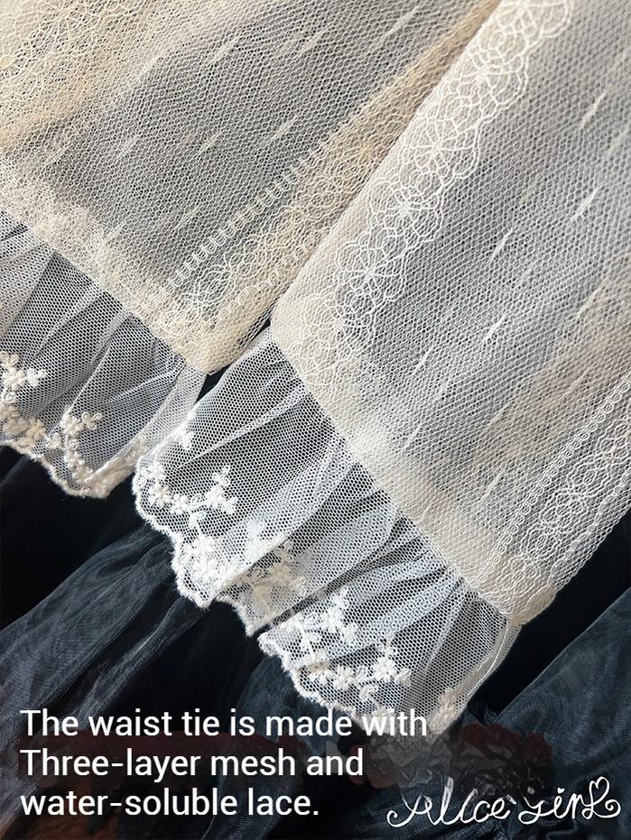 Alice Girl - Elegant Lolita Embroidered Apron with Adjustable Strap