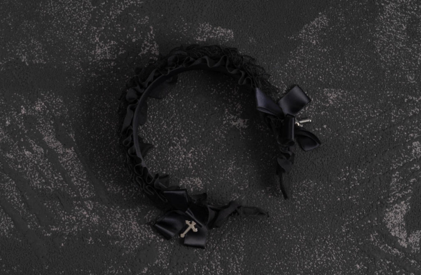 Strange Sugar - Gothic Black Lolita KC Cross Lace Headband Lolita Accessories