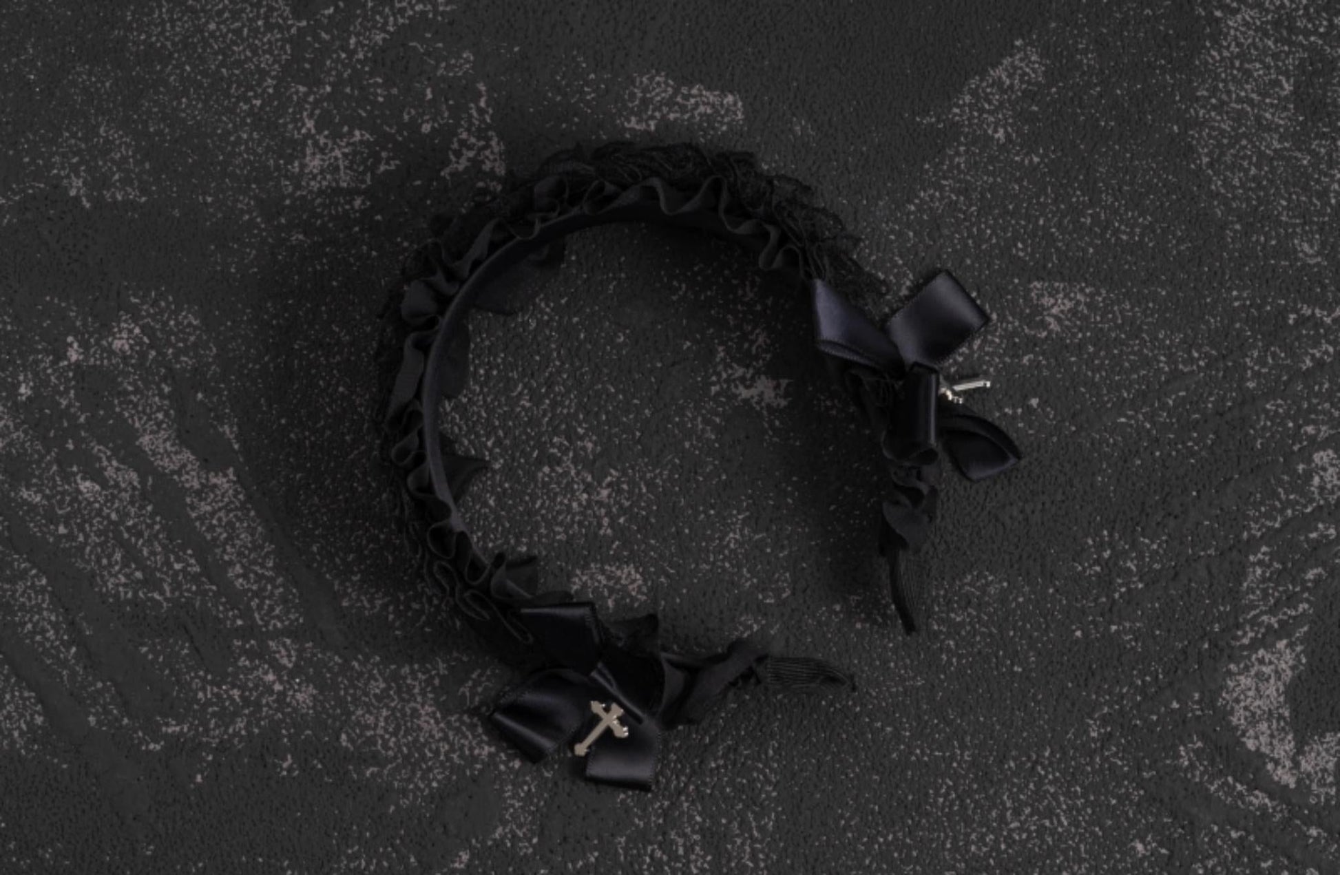 Strange Sugar - Gothic Black Lolita KC Cross Lace Headband Lolita Accessories