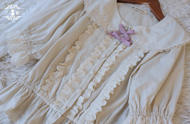 Miss Point - Little Anna - Elegant Lolita Cotton Puff Sleeve Blouse