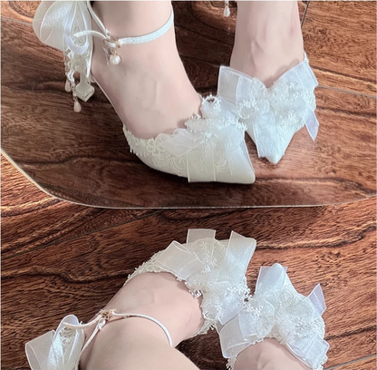 Sky Rabbit - Bridal Lolita Heels Wedding Shoes with Lace