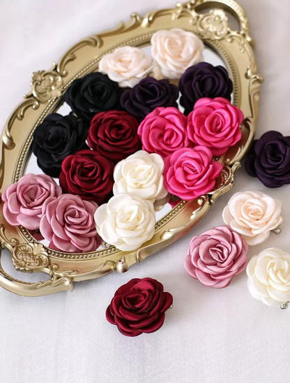 Xiaogui - Retro Lolita Brooch Rose Hairpins Flower Headdress