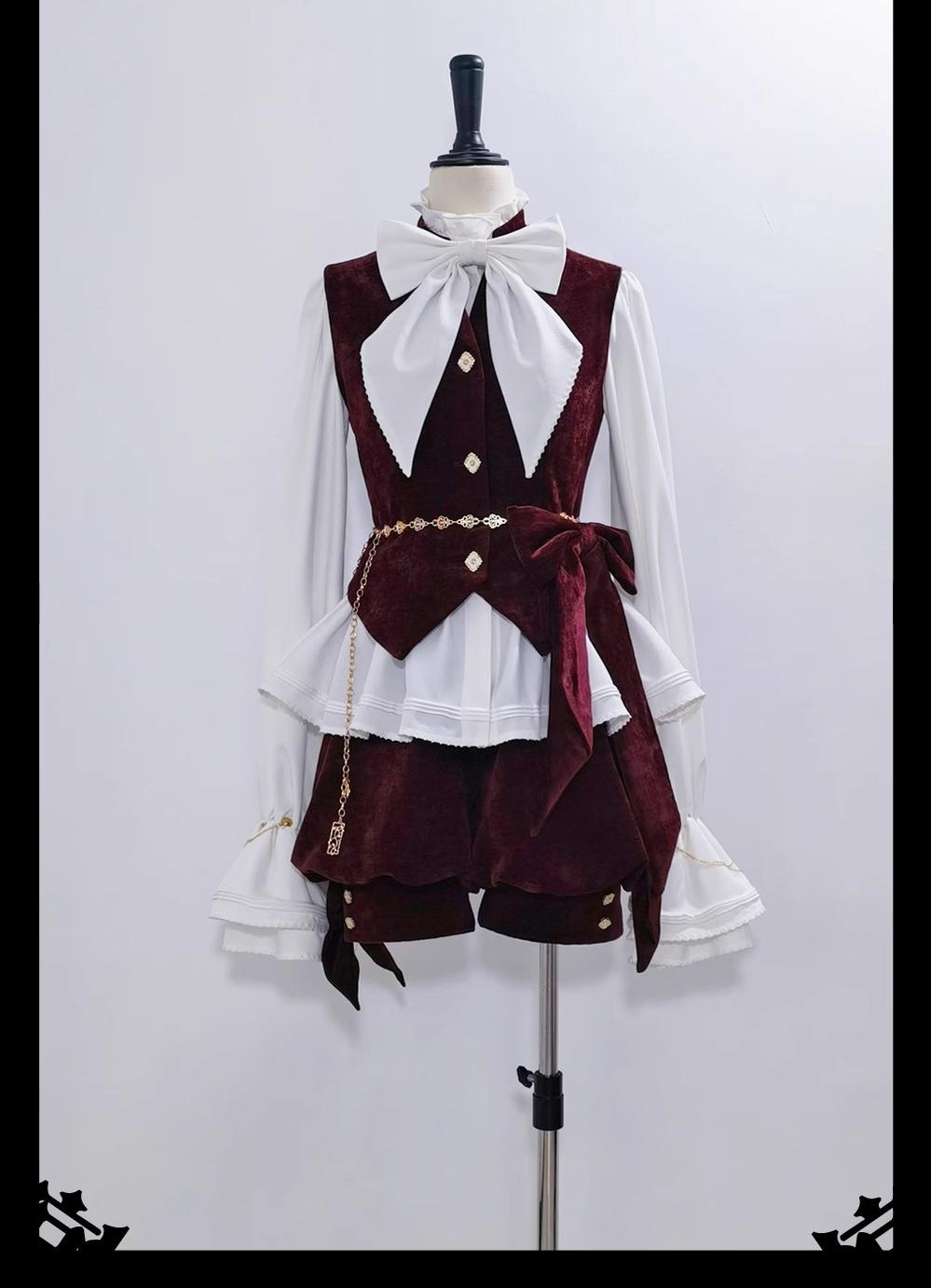 Princess Chronicles - Hare Hunter - Vintage Red Ouji Suit With Bunny Ear Hooded Jacket
