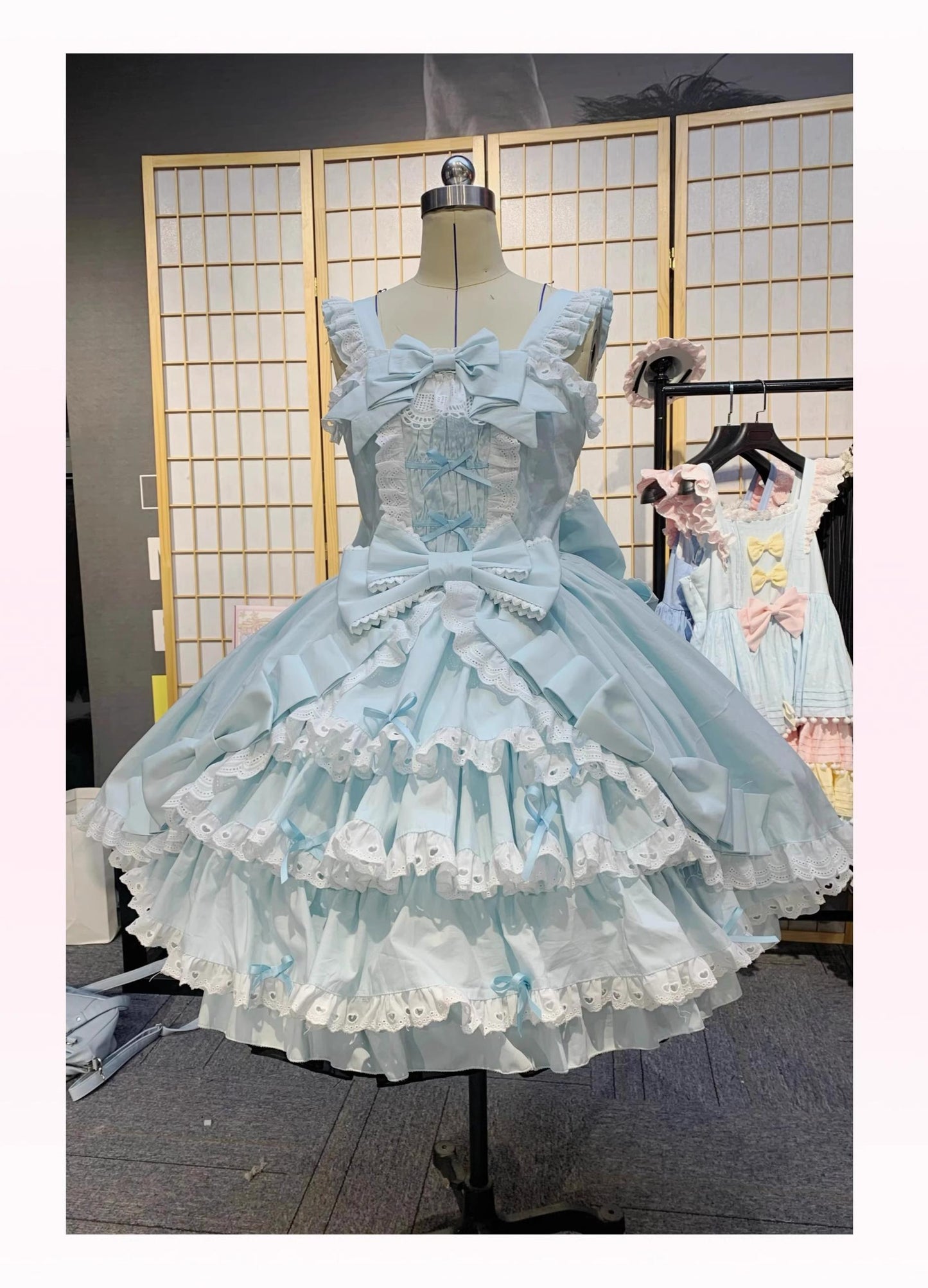 Chubby Cat Diary - Gryza - Plus Size Princess Lolita JSK, Cotton Tiered Ruffles