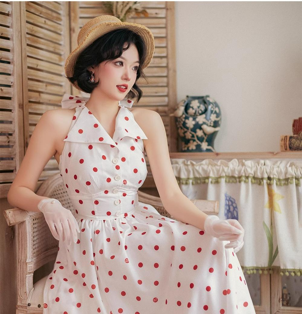 Forest Wardrobe - Afternoon Forest - Vintage Lolita Dress Halter Neck Open Back