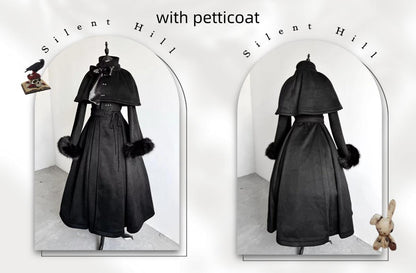 The Original Witch - Silent Hill - Winter Long Gothic Lolita Coat, Detachable Cape