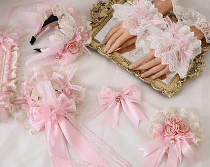 Xiaogui - Mood Limited Pink - Kawaii Lolita Lace Headdress Accessories