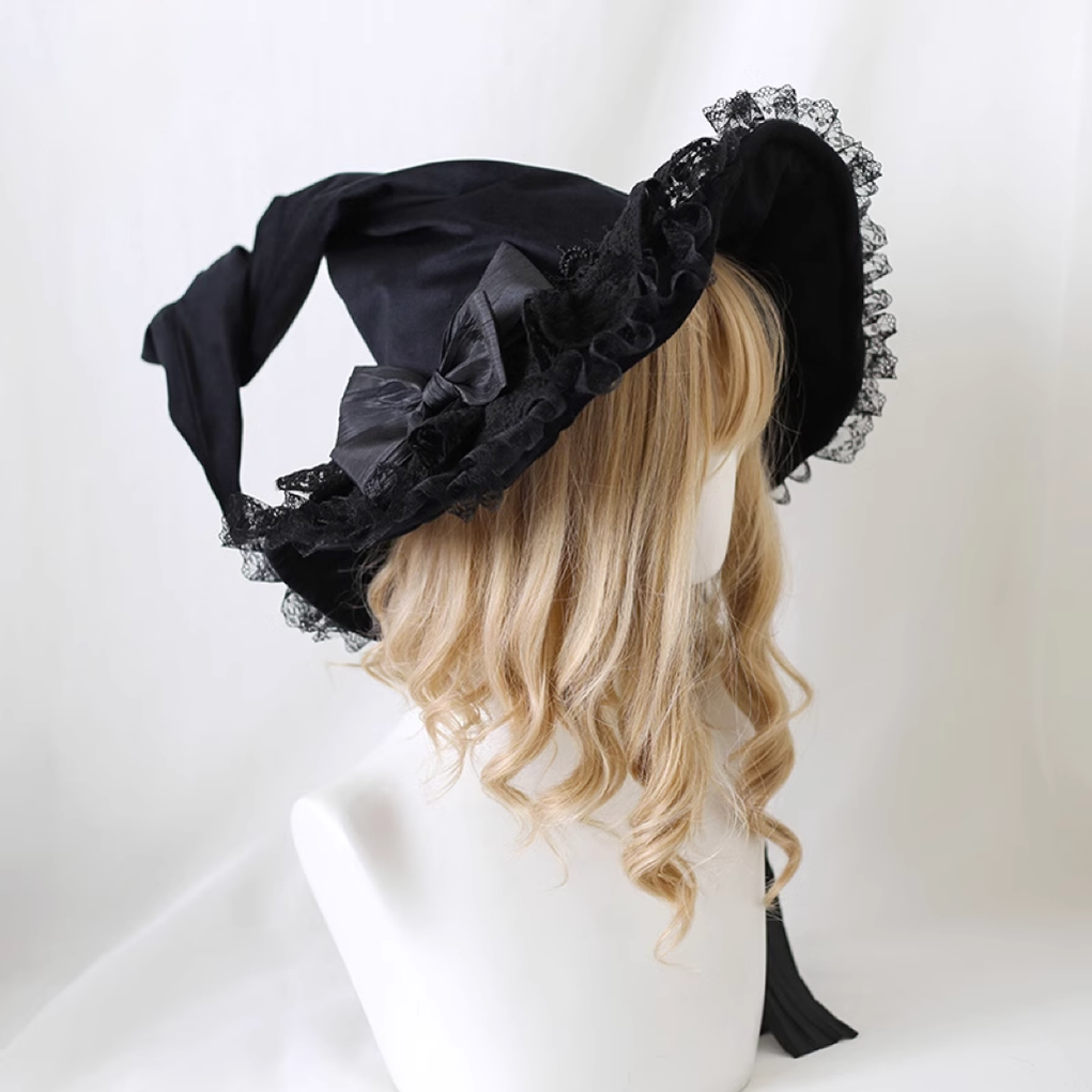 Xiaogui - Halloween Gothic Lolita Witch Hat Bow Velvet BNT