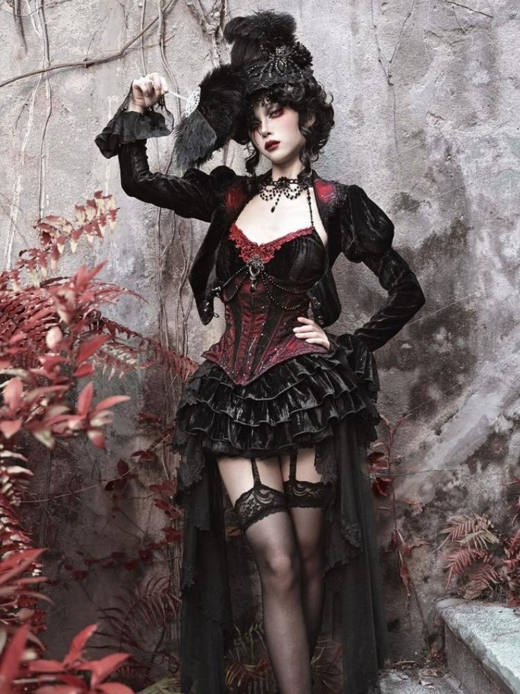 Halloween velvet slim corset & camisole【s0000003240】