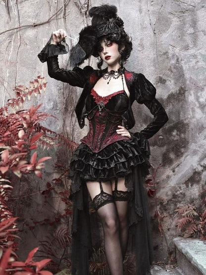 Halloween velvet slim corset & camisole【s0000003240】