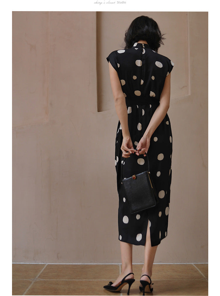 Countess Polka Dot Black Dress