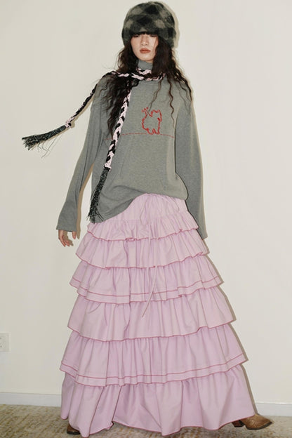 Casual Puppy Design Crewneck Top