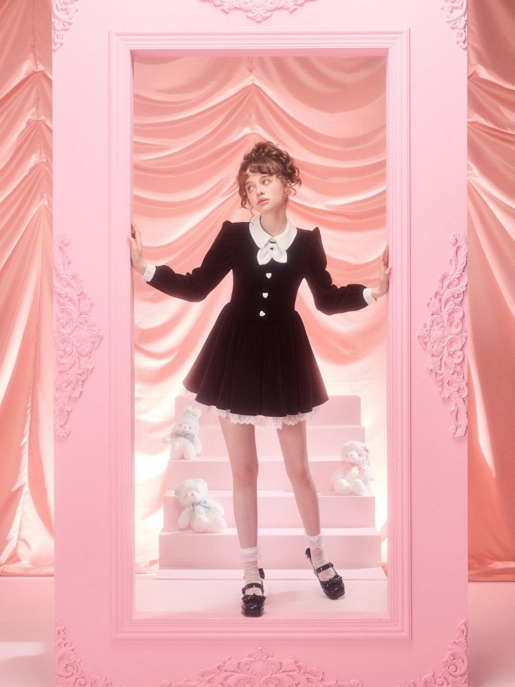 Bubble Sleeve Waist Slim Long Sleeve Dress【s0000006963】