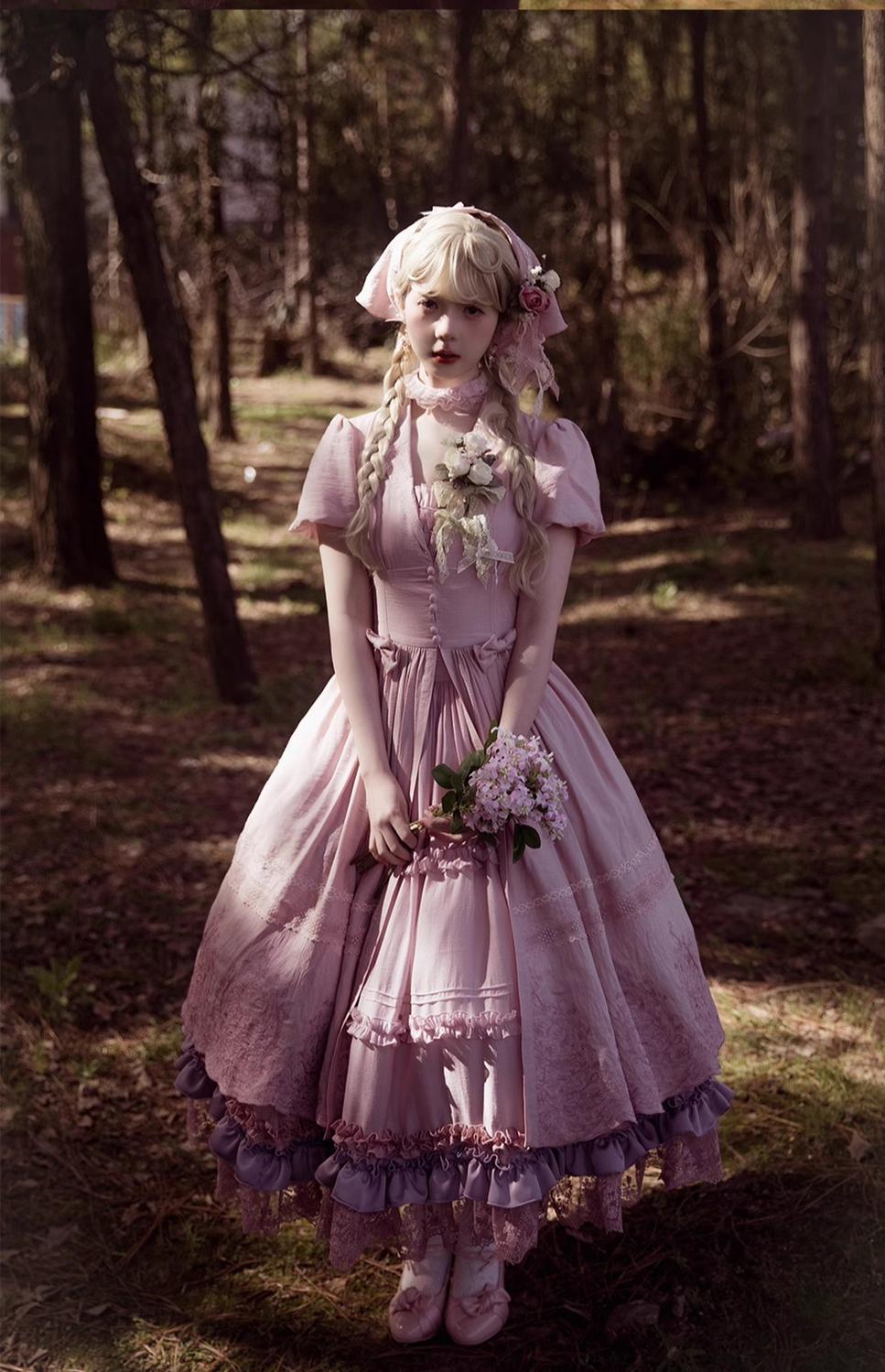 ZJstory - 14-line Poem Set - Classic Lolita Separate Dress Set Tiered Ruffles Skirt