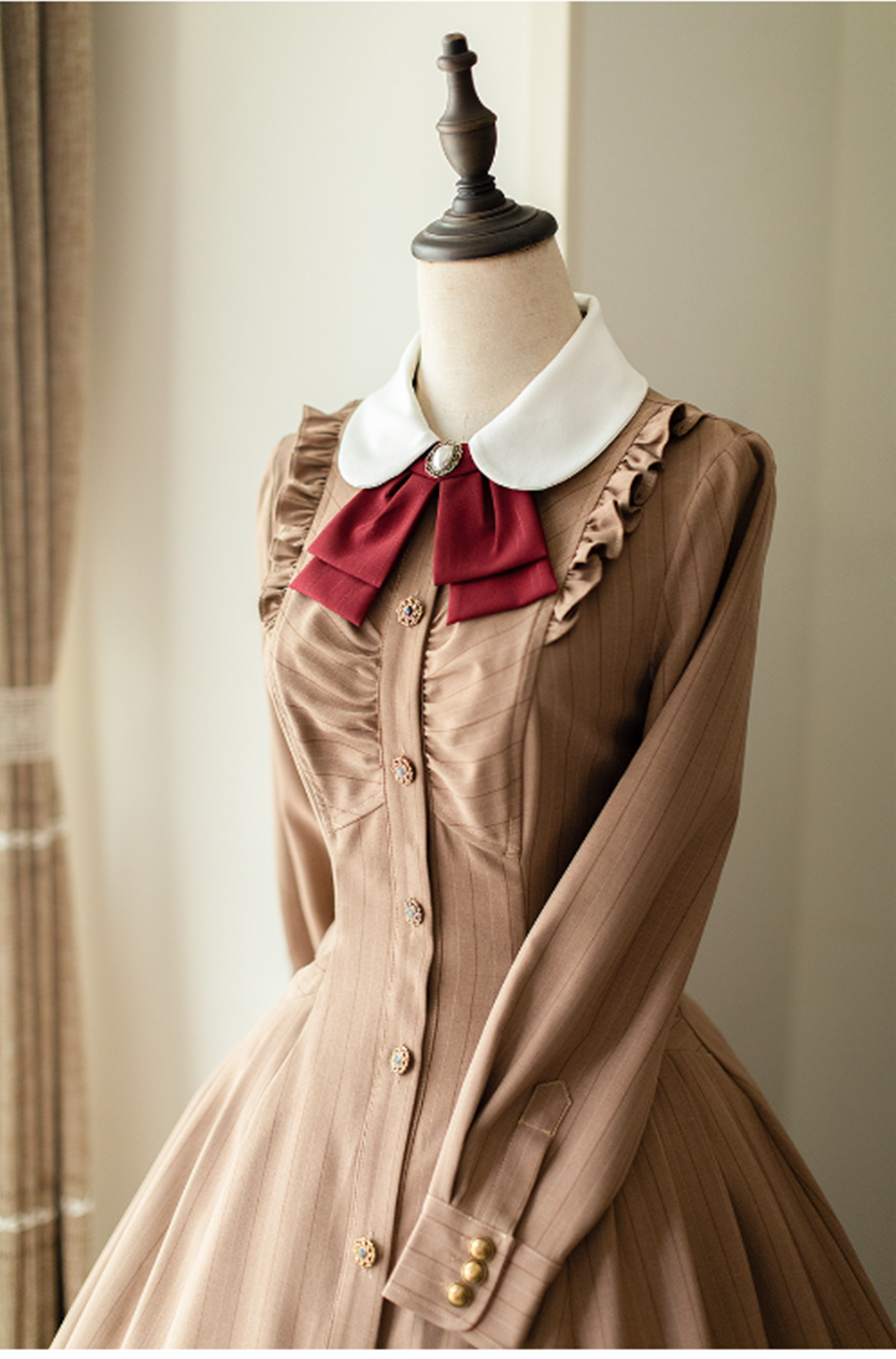 Forest Wardrobe - Winter Lolita Classic Front Open Stripe OP