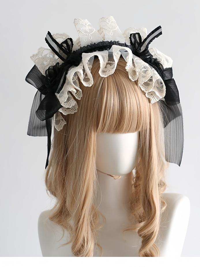 Xiaogui - Maid Lolita Hairband Doll Lolita Cuffs and Top Hat