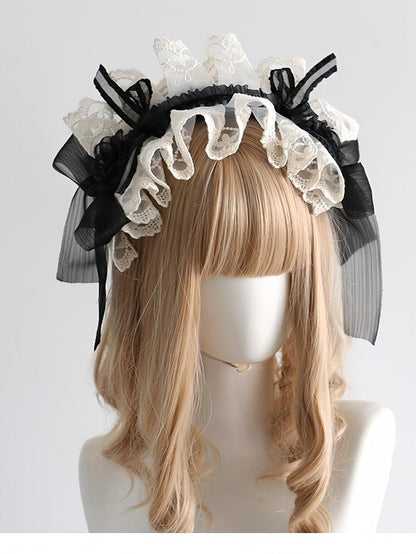 Xiaogui - Maid Lolita Hairband Doll Lolita Cuffs and Top Hat