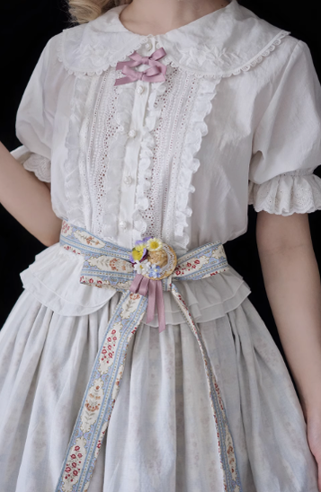 Miss Point - Little Anna - Elegant Lolita Cotton Puff Sleeve Blouse