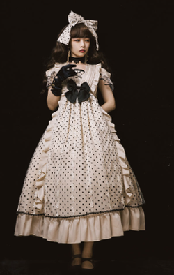 Cat-Romance - Coconut Milk Boo Boo - Elegant Lolita Polka Dot OP