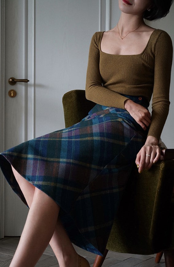 British plaid elegant skirt