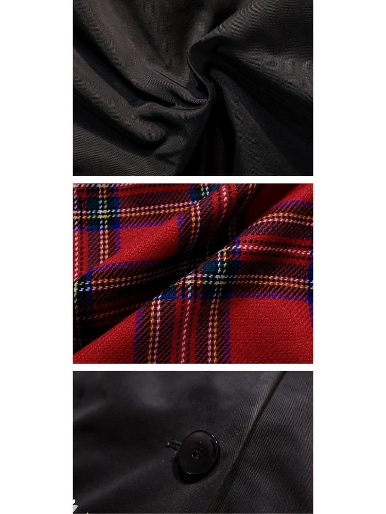 Plaid splicing reversible coat【s0000003612】