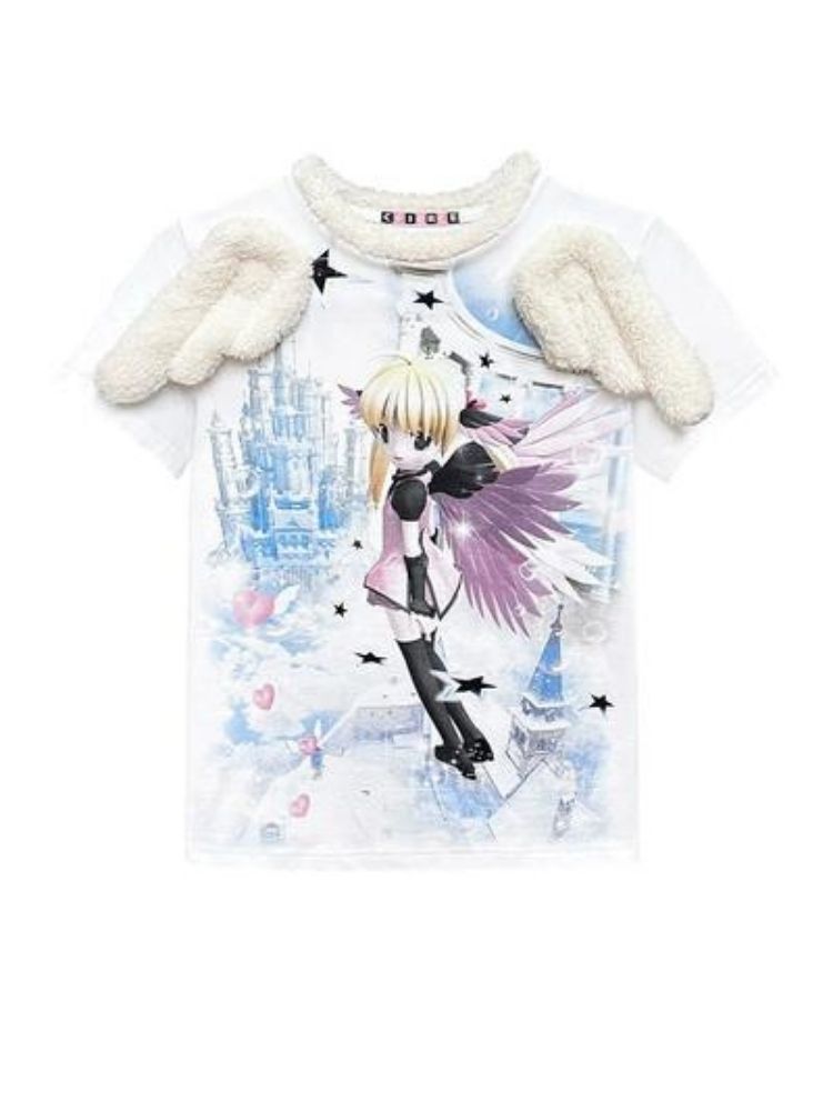 Angel Print Wings T-Shirt【s0000003158】