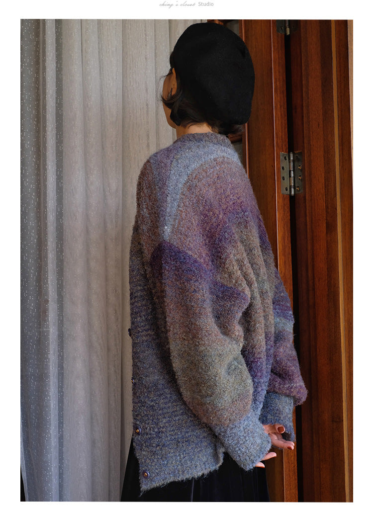 color gradation knit cardigan