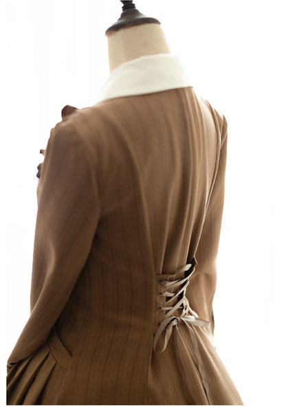 Forest Wardrobe - Winter Lolita Classic Front Open Stripe OP