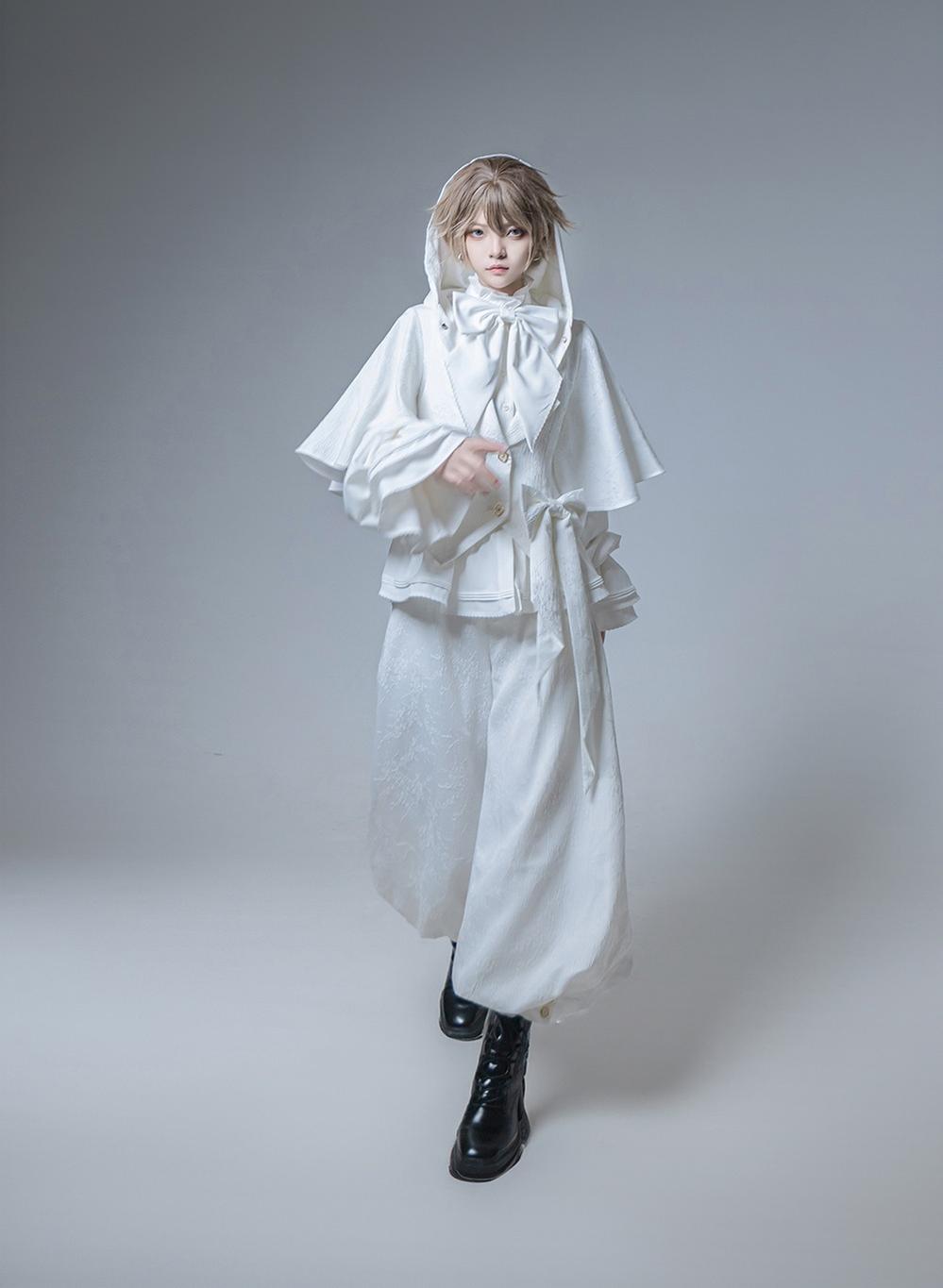 Princess Chronicles - Rabbit Hunting White Moonlight - White Ouji Lolita Jacket & Shorts Set