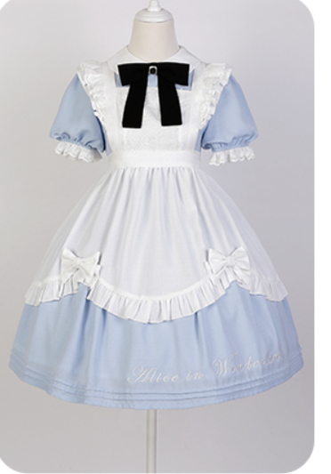 Letters from Unknown Star - Sweet Alice - Short Sleeves Maid Lolita OP