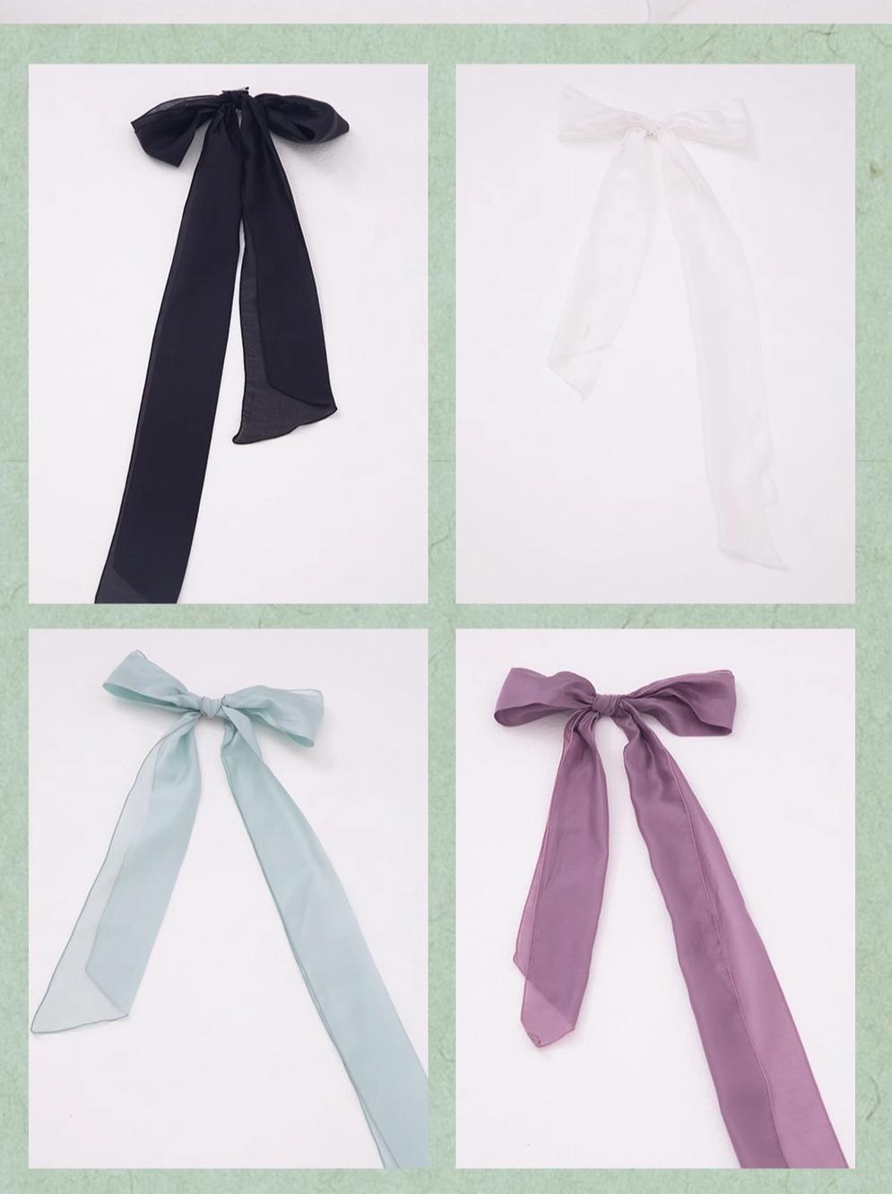 ZJstory - Sonnet Summer - Sweet Lolita Accessory Set Bow KC Hairband Waist Tie